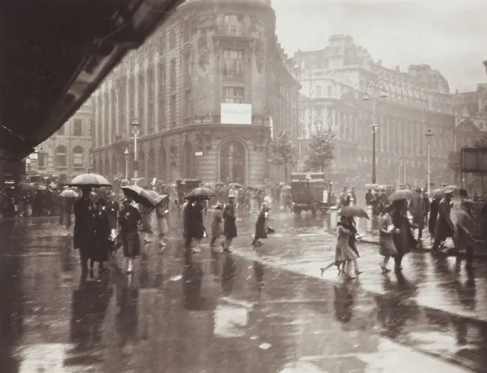 Framed Print : One of Londons wet days. From the album: Photograph album - London, 1920s. Creator: Harry Moult Framed Print : One of Londons wet days. From the album: Photograph album - London, 1920s. Creator: Harry Moult