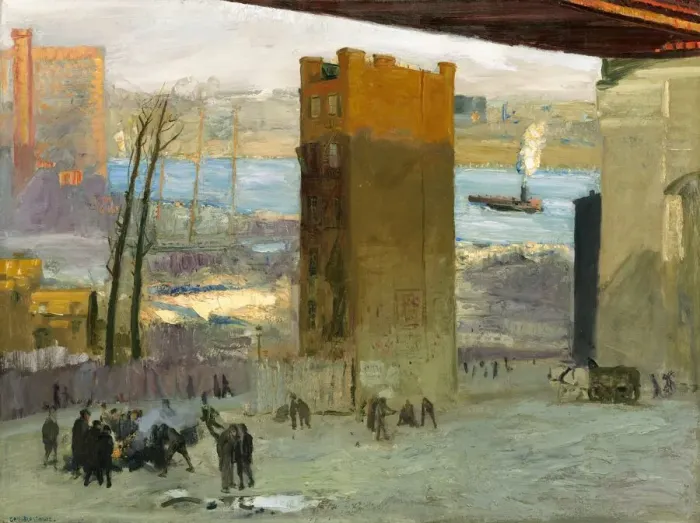 Framed Print : The Lone Tenement, 1909. Creator: George Wesley Bellows Framed Print : The Lone Tenement, 1909. Creator: George Wesley Bellows