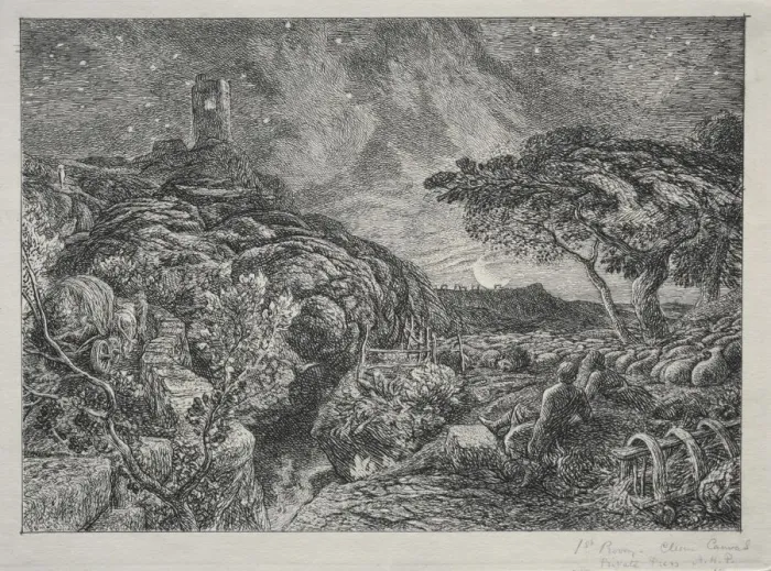 Framed Print : The Lonely Tower, 1879. Creator: Samuel Palmer (British, 1805-1881) Framed Print : The Lonely Tower, 1879. Creator: Samuel Palmer (British, 1805-1881)