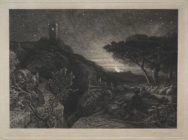 The Lonely Tower. Creator: Samuel Palmer (British, 1805-1881)