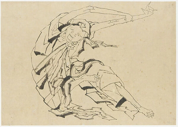 Long-armed man stretching, Edo period, 19th century. Creator: Hokusai