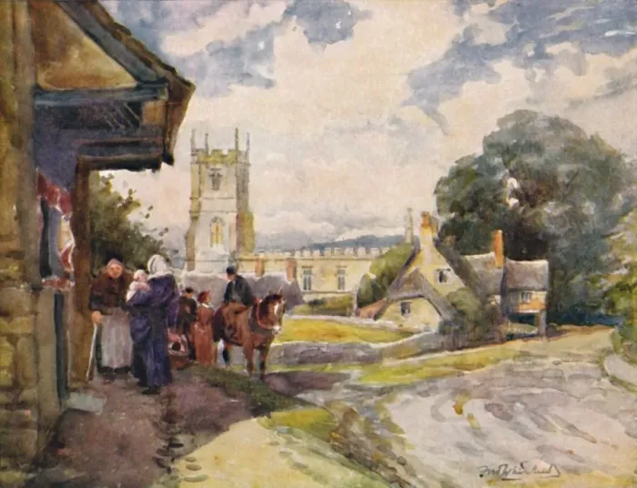 Framed Print : Long Compton, c1900. Artist: William Biscombe Gardner Framed Print : Long Compton, c1900. Artist: William Biscombe Gardner