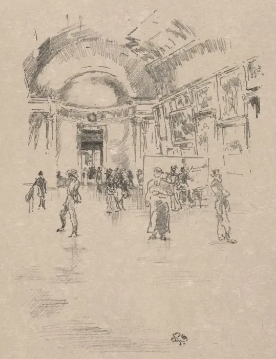Framed Print : The Long Gallery, Louvre, 1894. Creator: James McNeill Whistler (American, 1834-1903) Framed Print : The Long Gallery, Louvre, 1894. Creator: James McNeill Whistler (American, 1834-1903)