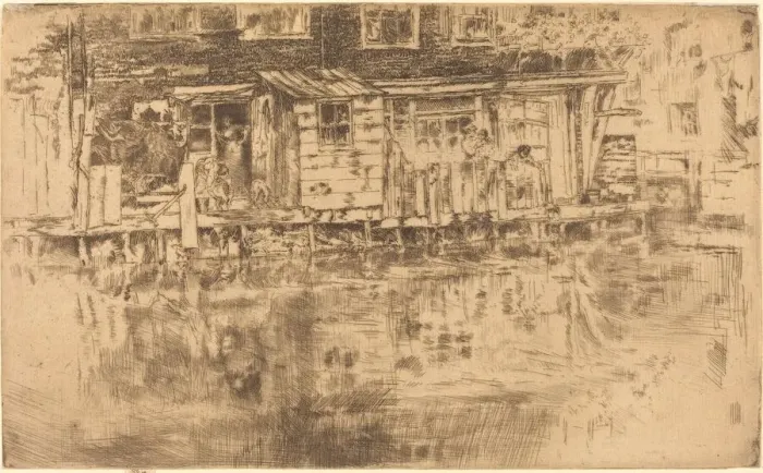 Framed Print : Long House - Dyers - Amsterdam, 1889. Creator: James Abbott McNeill Whistler Framed Print : Long House - Dyers - Amsterdam, 1889. Creator: James Abbott McNeill Whistler