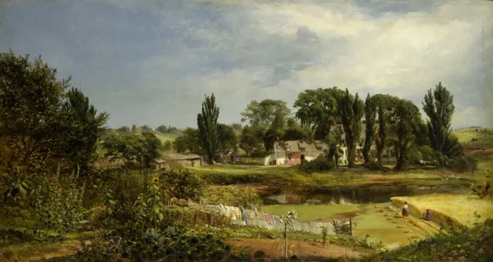 Framed Print : Long Island Homestead, Study from Nature, 1859. Creator: Andrew W. Warren Framed Print : Long Island Homestead, Study from Nature, 1859. Creator: Andrew W. Warren