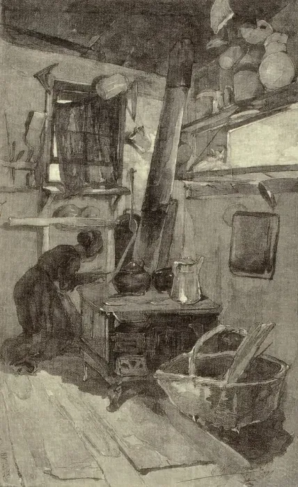 Framed Print : Long Island Kitchen, about 1879. Creator: William Rickarby Miller Framed Print : Long Island Kitchen, about 1879. Creator: William Rickarby Miller