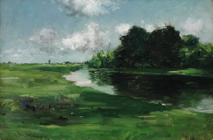 Framed Print : Long Island Landscape after a Shower of Rain (After the Shower), 1889. Creator: William Merritt Chase Framed Print : Long Island Landscape after a Shower of Rain (After the Shower), 1889. Creator: William Merritt Chase