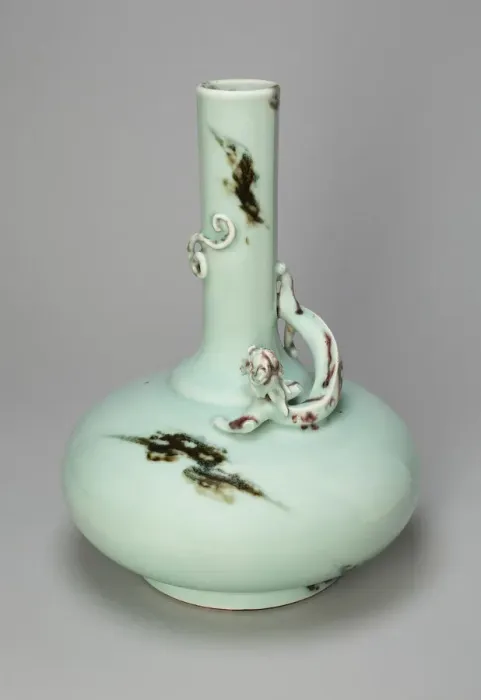 Framed Print : Long-Necked Vase with Encircling Dragon, Qing dynasty, Qianlong reign mark and period Framed Print : Long-Necked Vase with Encircling Dragon, Qing dynasty, Qianlong reign mark and period