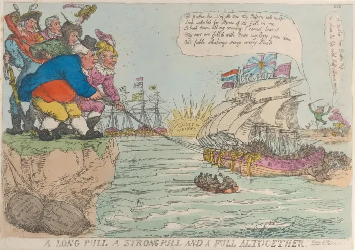 Framed Print : A Long Pull A Strong Pull and a Pull Altogether, November 25, 1813. November 25, 1813