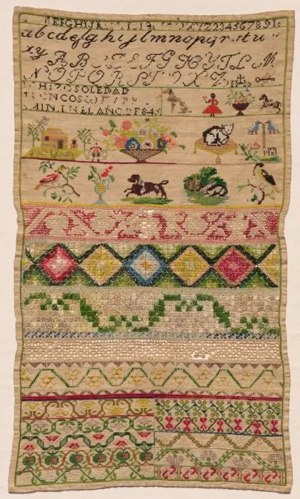 Framed Print : Long Sampler, 1845. Creator: Unknown Framed Print : Long Sampler, 1845. Creator: Unknown