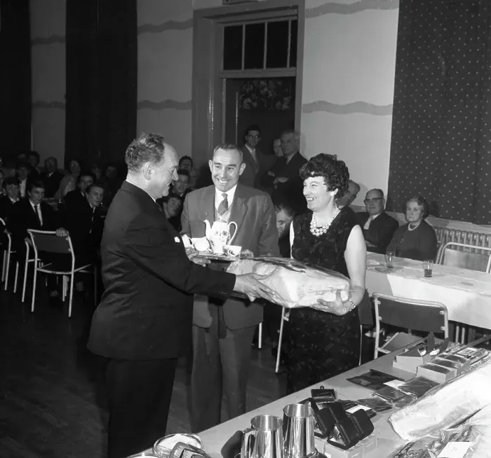 Framed Print : Long service presentation, Horden, County Durham, 1963. Artist: Michael Walters Framed Print : Long service presentation, Horden, County Durham, 1963. Artist: Michael Walters