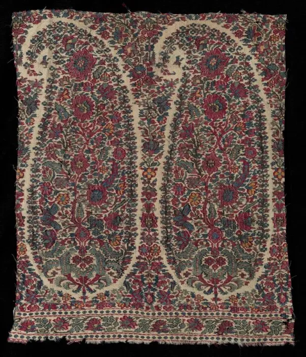 Framed Print : Long Shawl Fragment, 1820-1825. Creator: Unknown Framed Print : Long Shawl Fragment, 1820-1825. Creator: Unknown