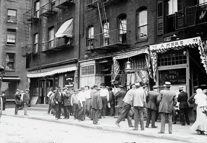 Framed Print : Long shoreman's strike - N.Y. between c1910 and c1915. Creator: Bain News Service Framed Print : Long shoreman's strike - N.Y. between c1910 and c1915. Creator: Bain News Service