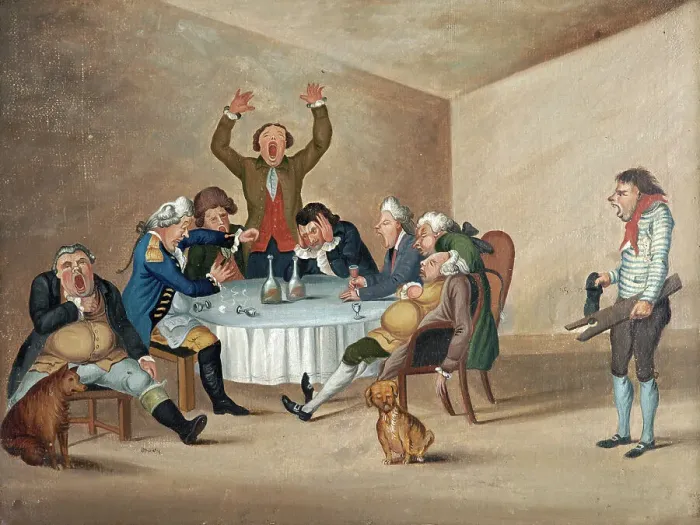 Framed Print : A long story, (1784?). Creator: Henry William Bunbury Framed Print : A long story, (1784?). Creator: Henry William Bunbury