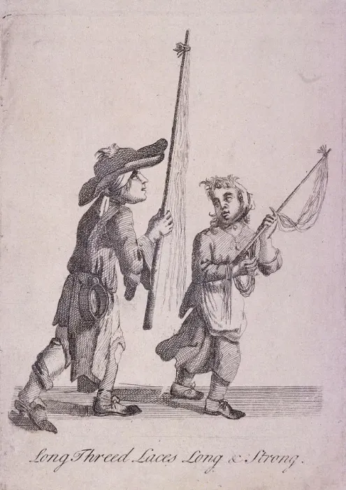 Framed Print : Long Threed Laces Long & Strong, Cries of London, c1688 Framed Print : Long Threed Laces Long & Strong, Cries of London, c1688