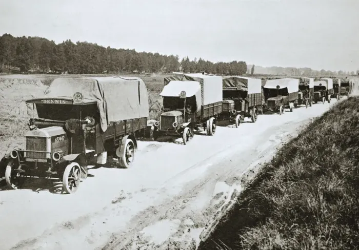 Framed Print : A long white line. A common sight in France, World War I, 1916