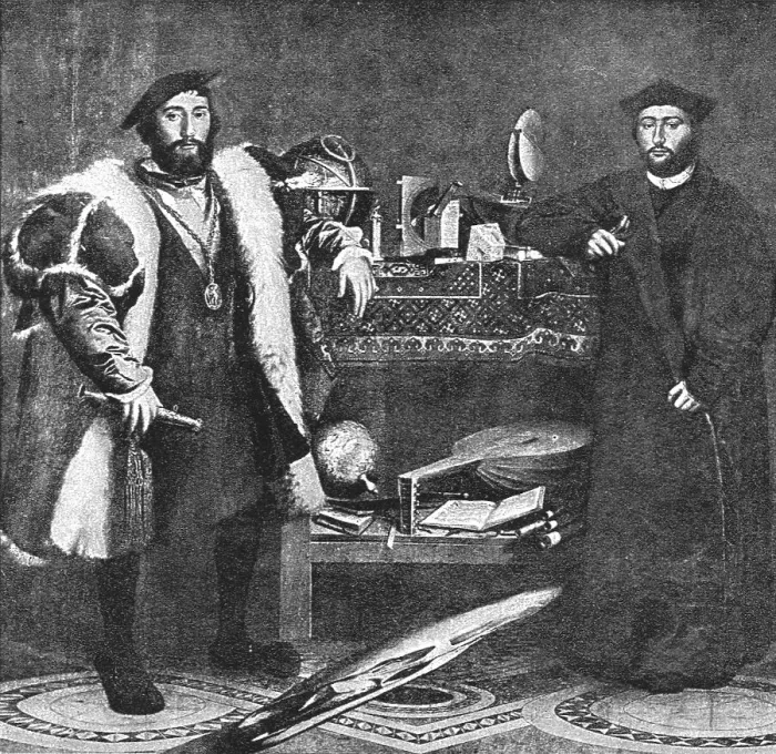 Framed Print : The Longford Castle Pictures; The Ambassadors after Holbein, 1533, 1890. Creator: Unknown Framed Print : The Longford Castle Pictures; The Ambassadors after Holbein, 1533, 1890. Creator: Unknown