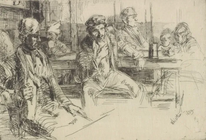 Framed Print : Longshore men, 1859. Creator: James Abbott McNeill Whistler Framed Print : Longshore men, 1859. Creator: James Abbott McNeill Whistler
