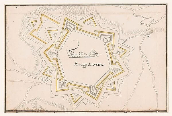 Longwy fortress map, 1686. Creator: Anon