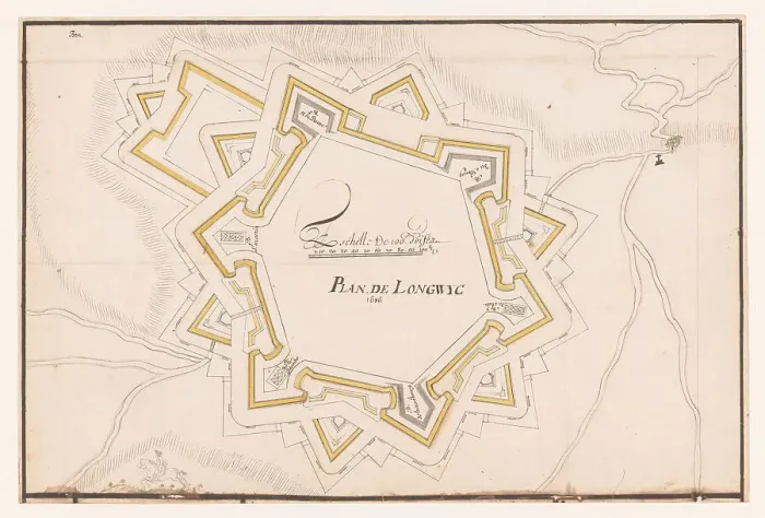 Framed Print : Longwy fortress map, 1686. Creator: Anon Framed Print : Longwy fortress map, 1686. Creator: Anon
