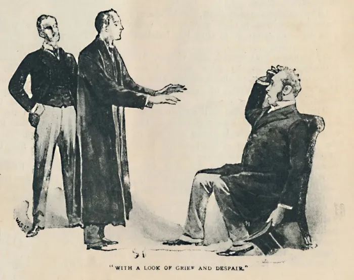 Framed Print : With A Look Of Grief And Despair, 1892. Artist: Sidney E Paget Framed Print : With A Look Of Grief And Despair, 1892. Artist: Sidney E Paget