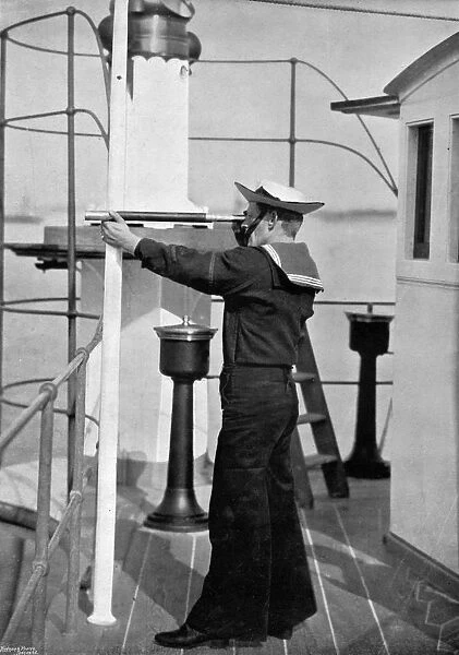 A look-out on the bridge of a British warship, 1896. Artist: Gregory & Co