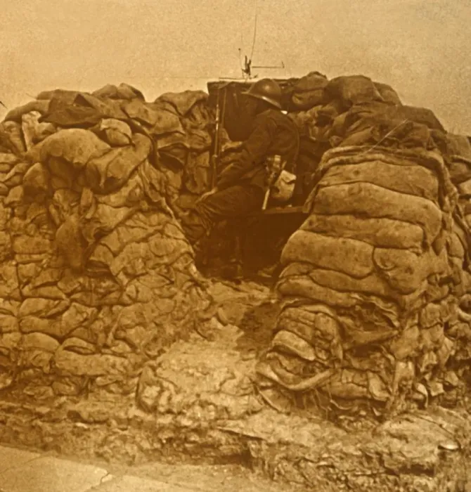 Framed Print : Look-out on the front line, c1914-c1918 Framed Print : Look-out on the front line, c1914-c1918