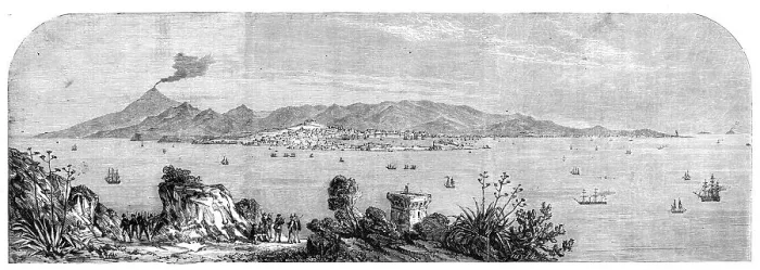 Framed Print : My Last Look at Sicily, taken by our special artist, Frank Vizetelly, from the coast of... 1860. Creator: Unknown. My Last Look at Sicily, taken by our special artist, Frank Vizetelly, from the coast of... 1860. Creator: Unknown Framed Print : My Last Look at Sicily, taken by our special artist, Frank Vizetelly, from the coast of... 1860. Creator: Unknown. My Last Look at Sicily, taken by our special artist, Frank Vizetelly, from the coast of... 1860. Creator: Unknown