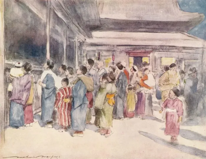 Framed Print : Lookers-On, c1887, (1901). Artist: Mortimer L Menpes Framed Print : Lookers-On, c1887, (1901). Artist: Mortimer L Menpes