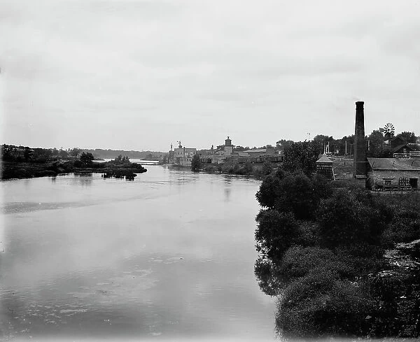Looking up from Batavia, Fox River, Illinois, between 1880 and 1899. Creator: Unknown