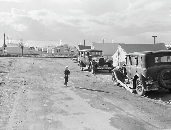 Looking from the camp to adjoining tract... Shafter migrant camp, California, 1938. Creator: Dorothea Lange