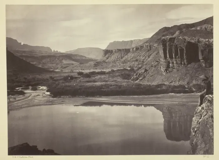 Framed Print : Looking Across the Colorado River to the Mouth of Paria Creek, 1873 Framed Print : Looking Across the Colorado River to the Mouth of Paria Creek, 1873