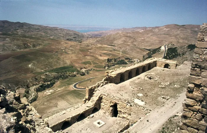 Framed Print : Looking towards the Dead Sea from the castle of Kerak, Jordan Framed Print : Looking towards the Dead Sea from the castle of Kerak, Jordan
