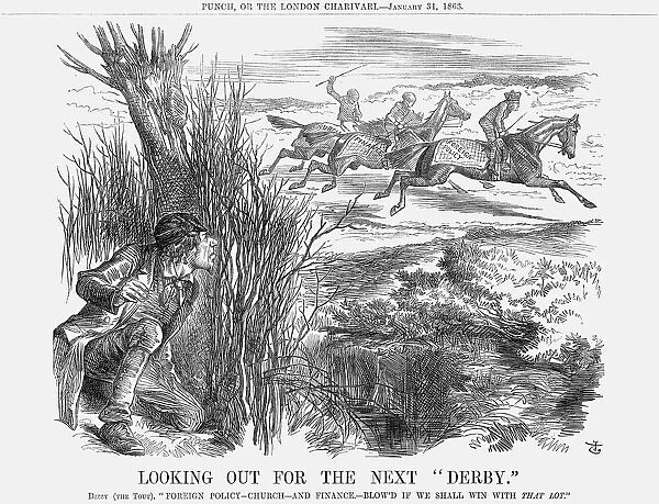 Looking Out for The Next Derby, 1863. Artist: John Tenniel
