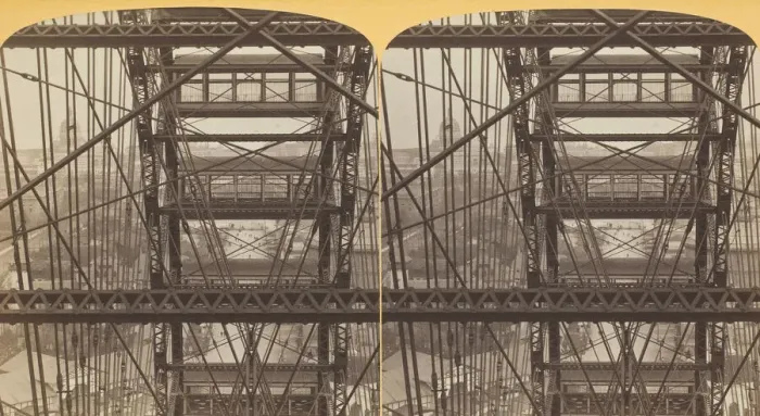 Framed Print : Looking through the Ferris Wheel, near the top, 1893. Creator: Henry Hamilton Bennett Framed Print : Looking through the Ferris Wheel, near the top, 1893. Creator: Henry Hamilton Bennett