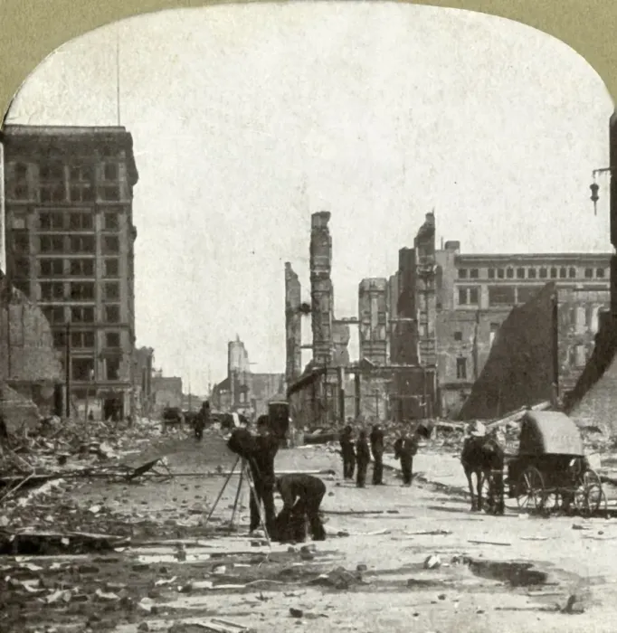 Framed Print : Looking up Grant Ave. from Market St. 1906. Creator: Unknown Framed Print : Looking up Grant Ave. from Market St. 1906. Creator: Unknown