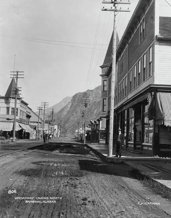 Framed Print : Looking north on Broadway Street, between c1900 and c1930. Creator: Unknown Framed Print : Looking north on Broadway Street, between c1900 and c1930. Creator: Unknown