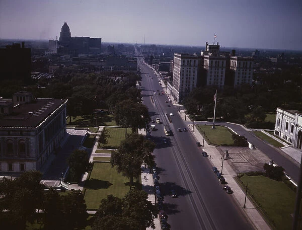 Looking north on Woodward Ave. from the Maccabee[s] Building... Detroit, Mich. 1942. Creator: Arthurs Siegel