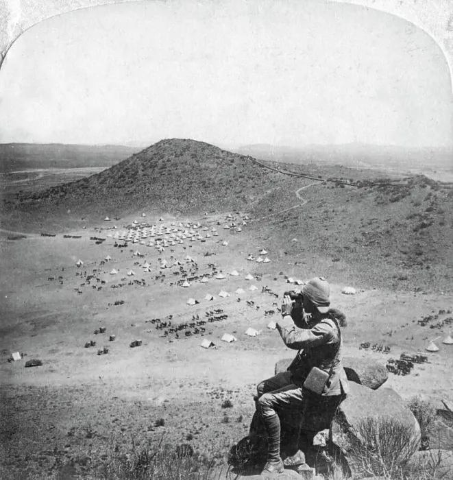 Framed Print : Looking into the Orange Free State, Boer War, South Africa, 1900. Artist: Underwood & Underwood Framed Print : Looking into the Orange Free State, Boer War, South Africa, 1900. Artist: Underwood & Underwood