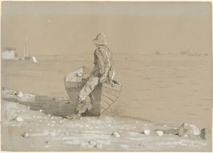Framed Print : Looking Out, 1875. Creator: Winslow Homer Framed Print : Looking Out, 1875. Creator: Winslow Homer