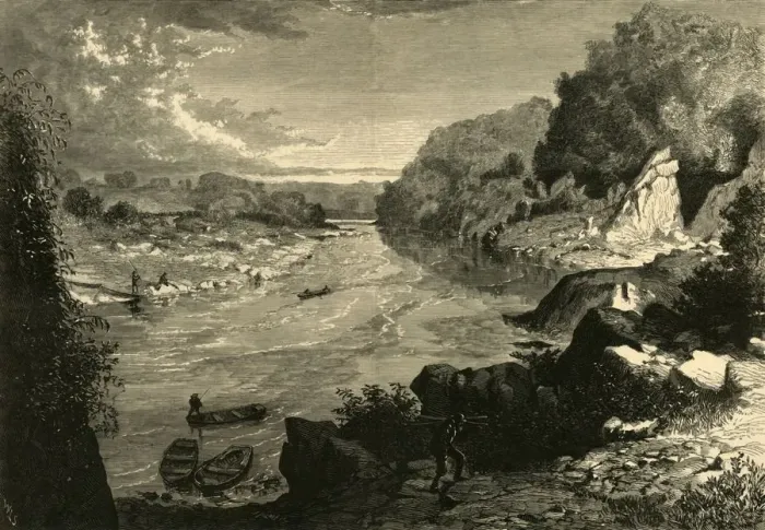 Framed Print : Looking Down the Potomac, from the Chain Bridge, 1874. Creator: John Filmer
