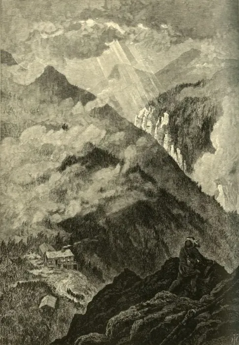 Framed Print : Looking Towards Smugglers Notch, from the Nose, 1874. Creator: W. J. Linton Framed Print : Looking Towards Smugglers Notch, from the Nose, 1874. Creator: W. J. Linton