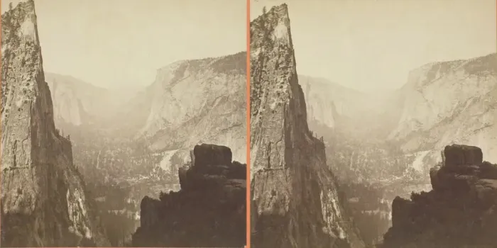 Framed Print : Looking Down the Valley from Union Point, Yosemite, 1861 / 76 Framed Print : Looking Down the Valley from Union Point, Yosemite, 1861 / 76