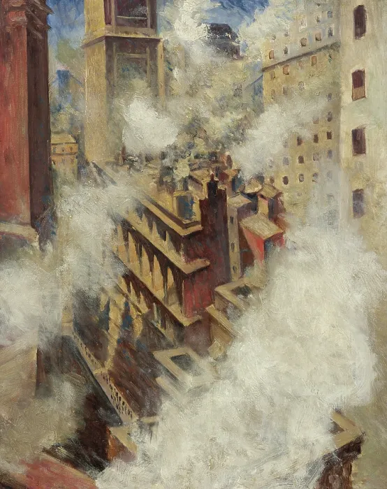 Framed Print : Looking Down Into Wall Street, 1919. Creator: Nevinson, Christopher Richard Wynne (1889-1946) Framed Print : Looking Down Into Wall Street, 1919. Creator: Nevinson, Christopher Richard Wynne (1889-1946)