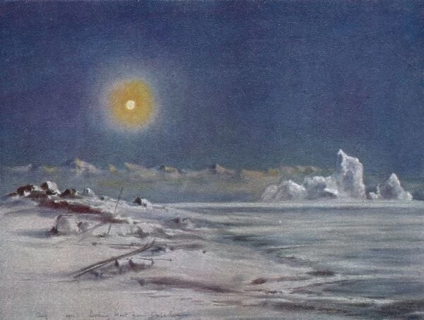 Looking West from Cape Evans, 1911, (1913). Artist: Edward Wilson