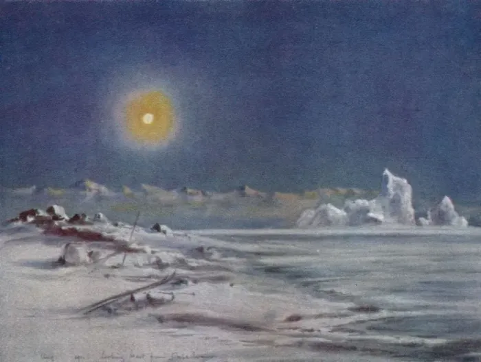 Framed Print : Looking West from Cape Evans, 1911, (1913). Artist: Edward Wilson