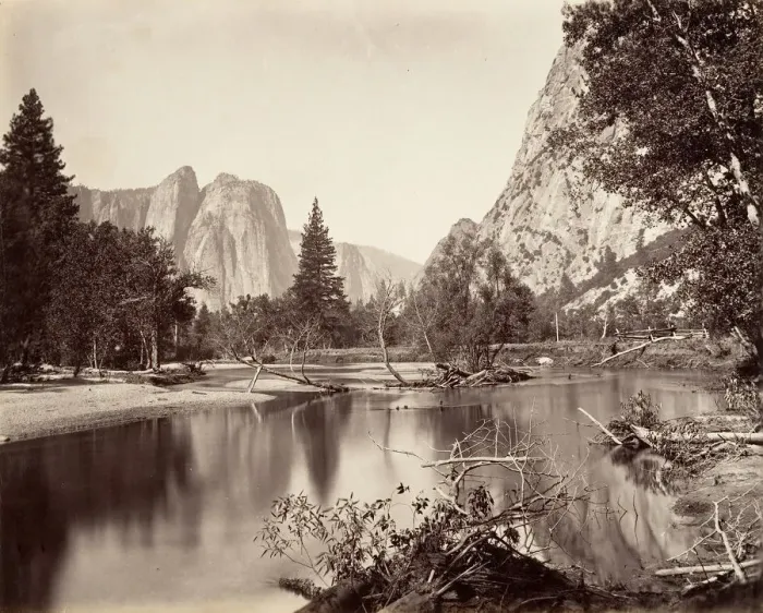 Framed Print : Looking Down Yosemite Valley, ca. 1872, printed ca. 1876 Framed Print : Looking Down Yosemite Valley, ca. 1872, printed ca. 1876