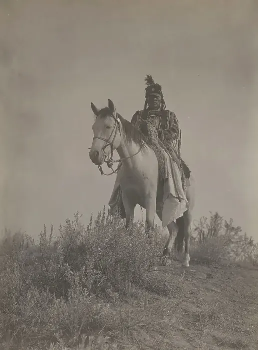 Framed Print : On the lookout, 1908. Creator: Edward Sheriff Curtis Framed Print : On the lookout, 1908. Creator: Edward Sheriff Curtis
