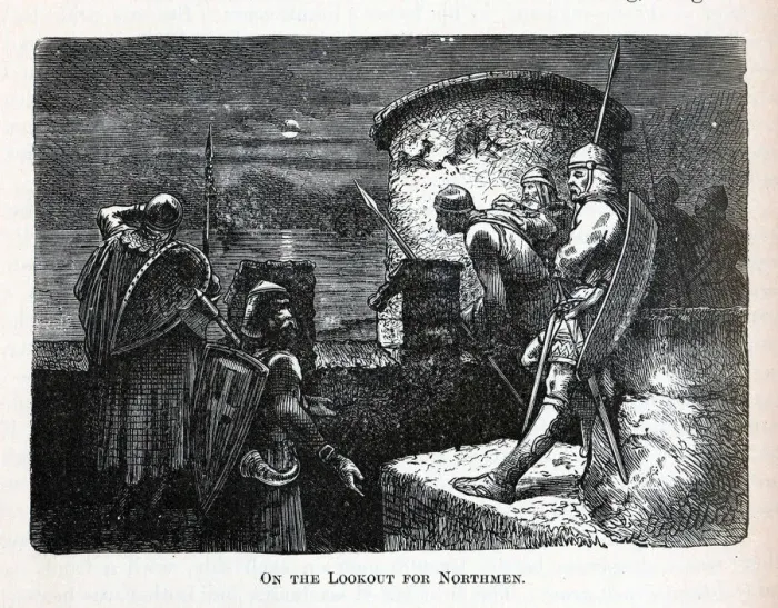 Framed Print : On the Lookout for Northmen, 1882. Artist: Anonymous Framed Print : On the Lookout for Northmen, 1882. Artist: Anonymous