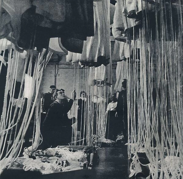 Loom of life (testing parachutes for the Fleet Air Arm, 1941. Artist: Cecil Beaton